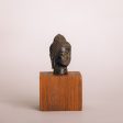 Bronze Buddah Head Statuette - Dark Green and Tan Online