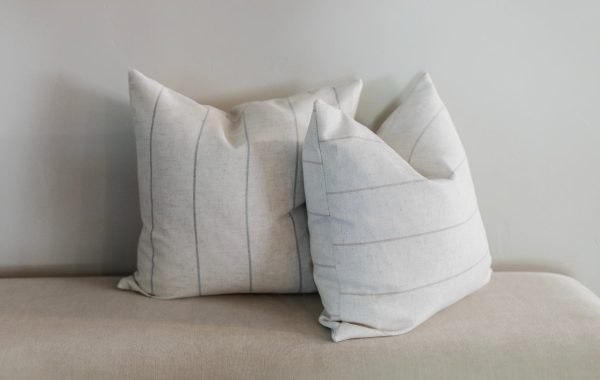 THROW PILLOW NEUTRAL GRAY STRIPE Discount