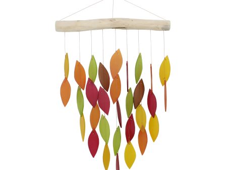 Small Cascade Tumbled Glass Wind Chime - Autumn Online Sale