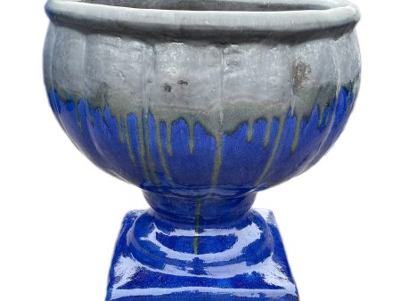 8615N73 - Matte Black Blue Ceramic Olympia Urn Online now