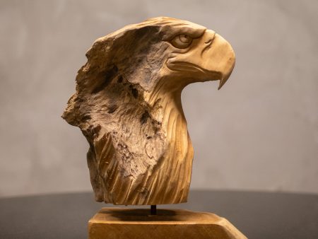 Hand carved Teak Eagle Head Stand For Sale