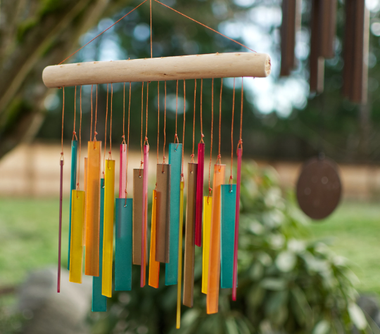 Tumbled Glass Wind Chime - Rectangles Design Hot on Sale