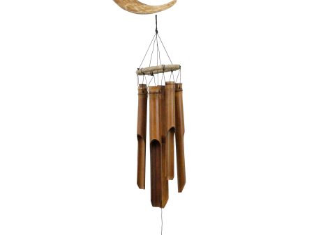 Antique Finish Cresent Moon Bamboo Wind Chime For Sale