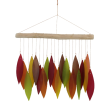 Tumbled Glass Wind Chime - Leaf Design Fashion