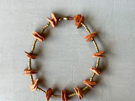 SAMPLE Brass and Terra Cotta Necklace For Discount