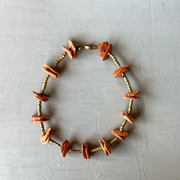 SAMPLE Brass and Terra Cotta Necklace For Discount