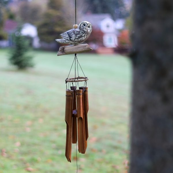 White Owl Bamboo Wind Chime Online Hot Sale