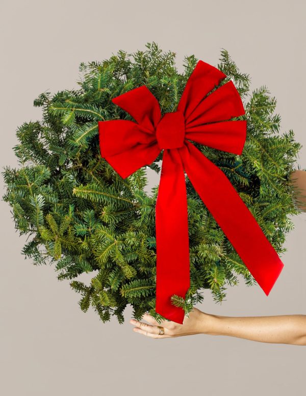 22  Holiday Wreath With Bow Online Hot Sale