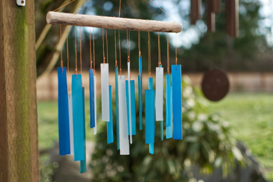 Tumbled Glass Wind Chime - Rectangles Design Hot on Sale