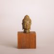 Bronze Buddah Head Statuette - Dark Green and Tan Online