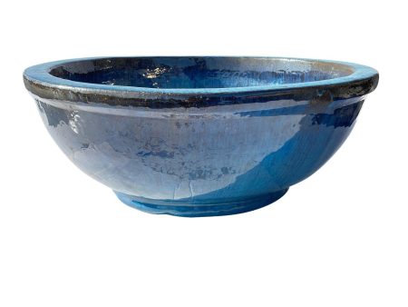 8841N8FS - Blue Large Ceramic Wide Bowl - FREE SHIPPING For Discount