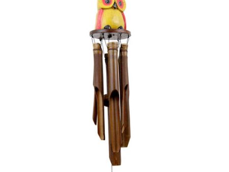 Assorted Color Oscar Owl Bamboo Wind Chimes Hot on Sale