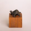 Bronze Turtle Statuette - Dark Green and Tan Fashion