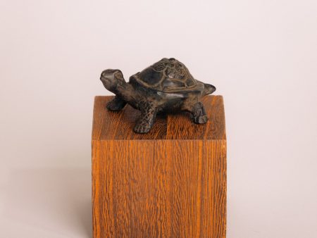 Bronze Turtle Statuette - Dark Green and Tan Fashion