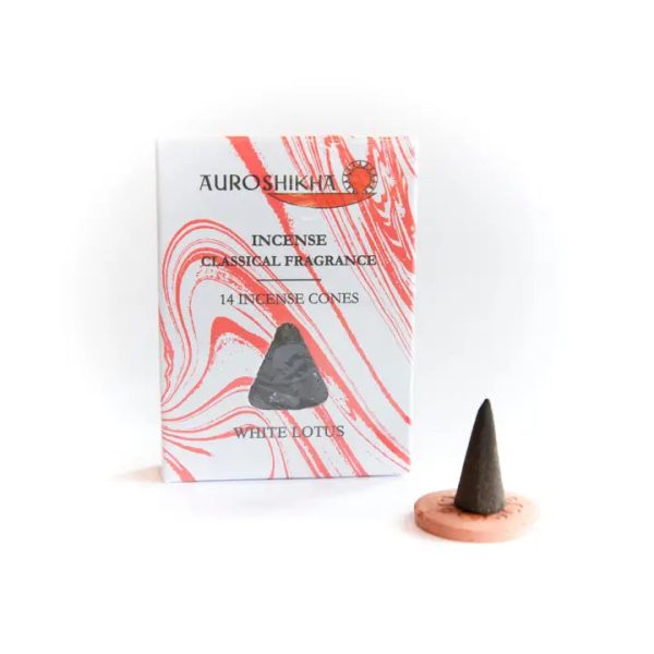 White Lotus Auroshikha Cone Incense Hot on Sale