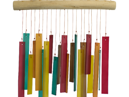 Tumbled Glass Wind Chime - Rectangles Design Hot on Sale