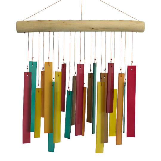 Tumbled Glass Wind Chime - Rectangles Design Hot on Sale