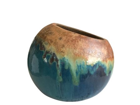 8436S43 - Angkor Marble Green Sliced Sphere Pot Sale