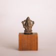 Bronze Ganesha Statuette - Dark Green and Tan For Discount