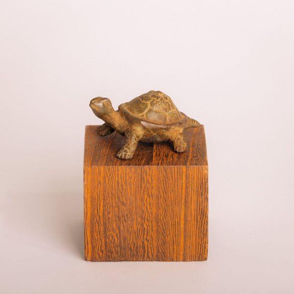 Bronze Turtle Statuette - Dark Green and Tan Fashion