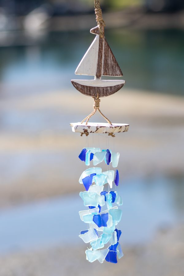 Wood Boat Upcycled Glass Chime For Cheap