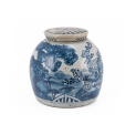 VINTAGE BLUE AND WHITE MING JAR WITH PINE MOTIF Online