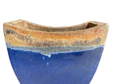 8834S51FS - Angkor Blue Ceramic Crescent Planter - FREE SHIPPING on Sale