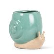 Tall Turquoise Snail Planter For Discount