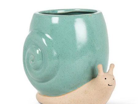 Tall Turquoise Snail Planter For Discount