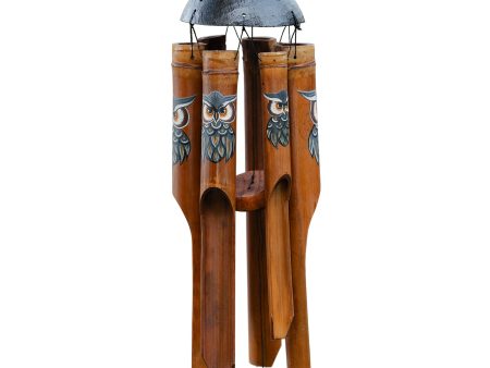 Medium Owl Simple Bamboo Wind Chime on Sale