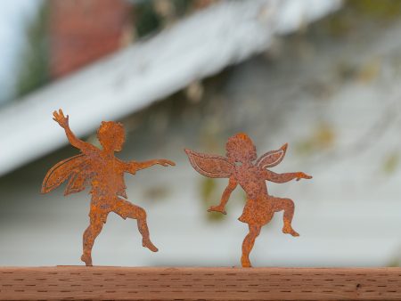 Rustic Steel set of Boy & Girl Dancing Fairies Online