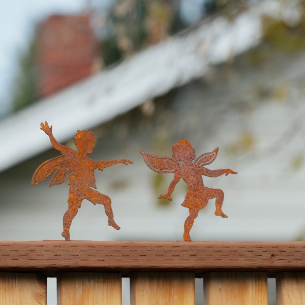 Rustic Steel set of Boy & Girl Dancing Fairies Online