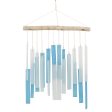 Skyline Tumbled Glass Wind Chime - Light Blue & White For Sale