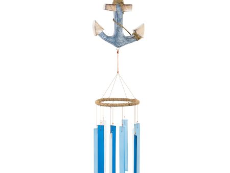 Anchor Tumbled Glass Wind Chime Fashion