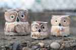 3pc Carved Oscar Owl Set Sale