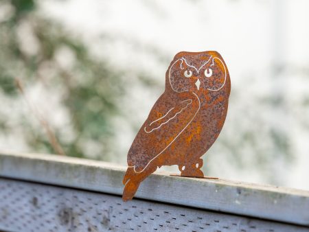 Rustic Steel Snow Owl on Sale