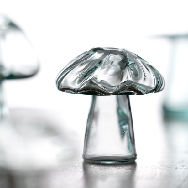 12cm Glass Mushroom Vase Sale