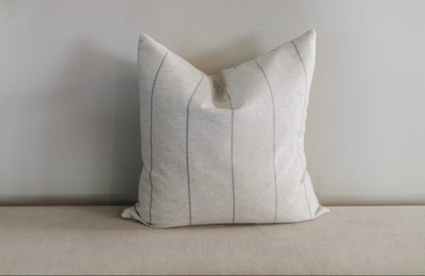 THROW PILLOW NEUTRAL GRAY STRIPE Discount