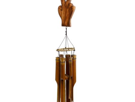 Peace Sign Hand Bamboo Wind Chime Online