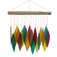 Tumbled Glass Wind Chime - Leaf Design Fashion