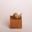 Bronze Snail Statuette - Tan and Dark Green For Discount