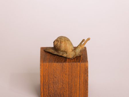 Bronze Snail Statuette - Tan and Dark Green For Discount