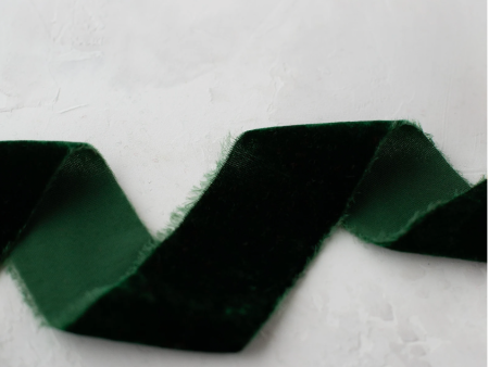 3  DEEP GREEN VELVET RIBBON (6 yards) Online