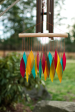 Tumbled Glass Wind Chime - Leaf Design Fashion