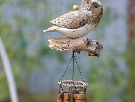 Natural Finish Owl Bamboo Wind Chime Online Hot Sale