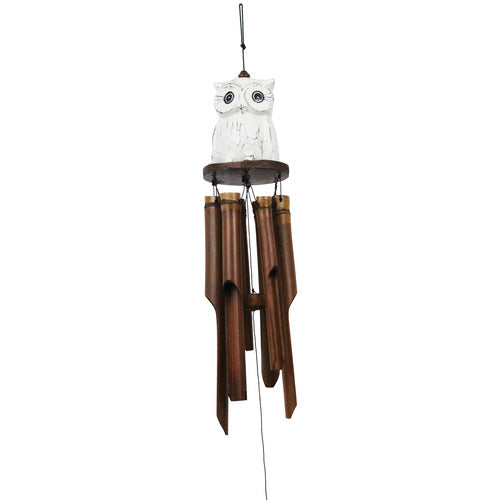 Assorted Color Oscar Owl Bamboo Wind Chimes Hot on Sale