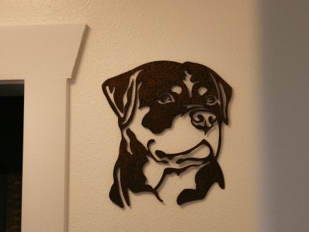 Rustic Steel Wall Hanging Rottweiler Fashion