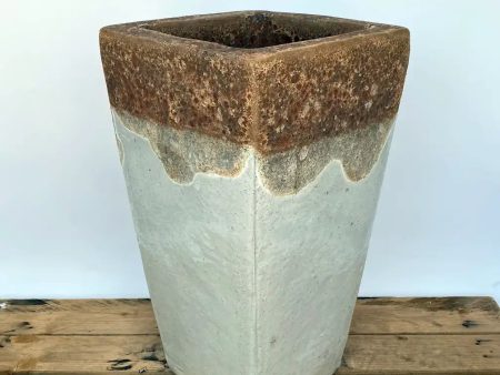 8865S73FS - Angkor White Short Tapered Square Pot - FREE SHIPPING For Sale