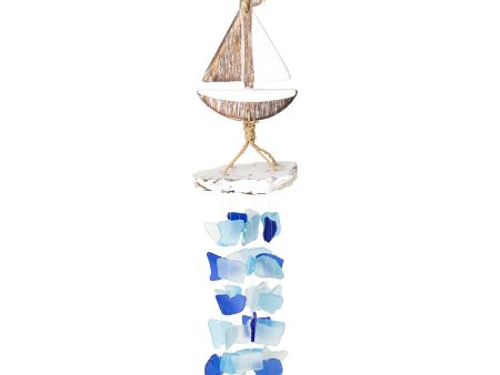 Wood Boat Upcycled Glass Chime For Cheap