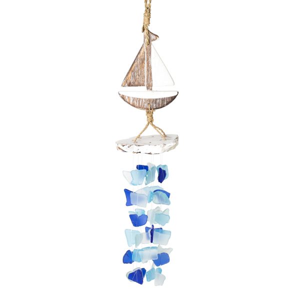 Wood Boat Upcycled Glass Chime For Cheap